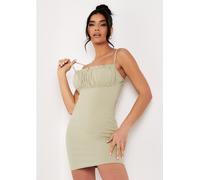 Missy Empire Front Strap Mini Dress Sauge 12 (M) Female