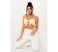 Missy Empire Front Strappy Crop Top Citron 14 (L) Female