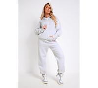 Missy Empire Graphic Print Joggers Womens Marl gris 12 (M) Female
