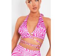 Missy Empire Halter Neck Cross Co-Ord Top Violet 8 (XS) Female