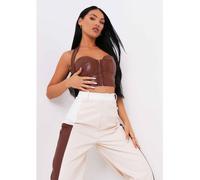Missy Empire Halterneck Crop Top Chocolat 8 (XS) Female