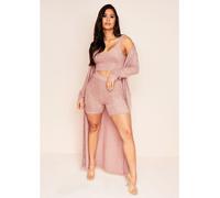 Missy Empire Knit High Waist Shorts Rose 8 (XS) Female