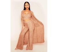 Missy Empire Knit Pocket Front Maxi Cardigan Tan 8 (XS) Female