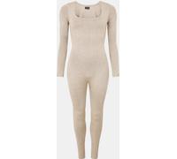 Missy Empire Knitted Long Sleeve Jumpsuit Womens Porridge (or Flocons d'avoine) 12 (M) Female