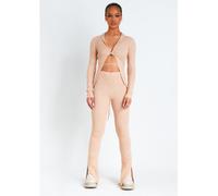 Missy Empire Knitted Tie Cardigan Beige 12 (M) Female