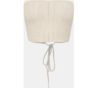 Missy Empire Lace Up Back Knitted Corset Top Womens Crème M Female