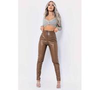 Missy Empire Leather Pu Skinny Trousers Chameau 14 (L) Female