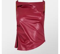Missy Empire Leather Twisted One Shoulder Top Rouge 8 (XS) Female