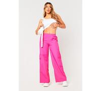 Missy Empire Leg Cargo Trousers Rose 8 (XS) Female