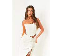 Missy Empire Linen Look Corset Top Pierre 6 (2XS) Female