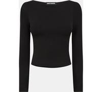 Missy Empire Long Sleeve Crop T-Shirt Noir 10 (S) Female