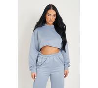 Missy Empire Loopback Sweatshirt Bleu 12 (M) Female
