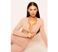 Missy Empire & Match Ribbed Twist Front Crop Top Nu 14 (L) Female