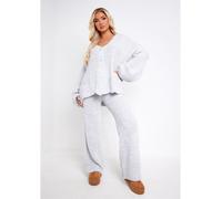 Missy Empire Me Chunky Knit Cardigan & Trouser Set Womens Gris S/M Female