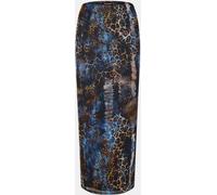 Missy Empire Mesh Printed Maxi Skirt Womens Bleu 10 (S) Female