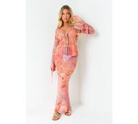 Missy Empire Mesh Skirt Orange 8 (XS) Female