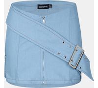 Missy Empire Mid Wash Pastel Blue Denim Belted Mini Skirt Womens Bleu 14 (L) Female