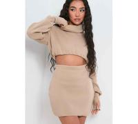Missy Empire Mini Skirt Co-Ord Beige 12 (M) Female