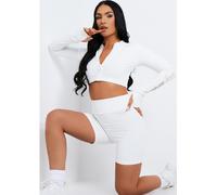 Missy Empire Missy Sport Ruched Bum Gym Shorts Crème 6 (2XS) Female