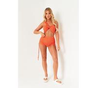 Missy Empire One Shoulder Textured Bralette Corail 12 (M) Female