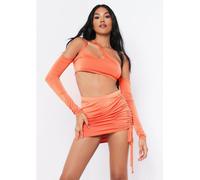 Missy Empire Out Tie Mini Skirt Orange 10 (S) Female