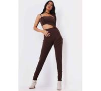 Missy Empire Panel Leggings Chocolat 6 (2XS) Female