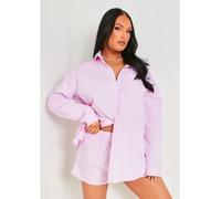 Missy Empire Pinstripe Oversized Shirt Rose 6 (2XS) Female