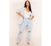 Missy Empire Plunge Strappy Bodysuit Gris 6 (2XS) Female