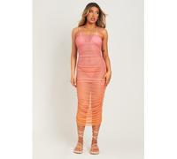 Missy Empire Print Mesh Midaxi Dress Rose 14 (L) Female