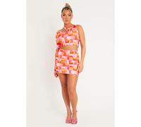 Missy Empire Print One Shoulder Crop Top Rose 14 (L) Female