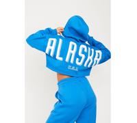 Missy Empire Printed Cropped Hoodie Bleu 12 (M) Female