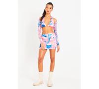 Missy Empire Printed High Waisted Mini Skirt Rose 8 (XS) Female