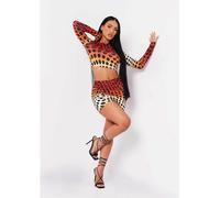 Missy Empire Printed Ruched Top Marron 8 (XS) Female