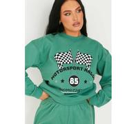 Missy Empire Printed Sweatshirt Vert 6 (2XS) Female