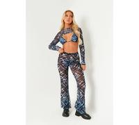 Missy Empire Printed Trouser Bleu 6 (2XS) Female