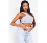 Missy Empire Racer Crop Top Gris 10 (S) Female