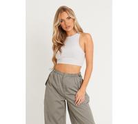 Missy Empire Racer Crop Top Gris 12 (M) Female