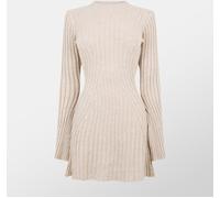 Missy Empire Rib Knit Flare Mini Dress Womens Beige L Female
