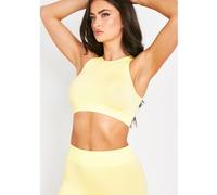 Missy Empire Ribbed Racer Crop Top Citron 14 (L) Female