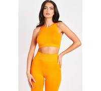 Missy Empire Ribbed Racer Crop Top Orange 12 (M) Female