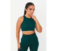 Missy Empire Ribbed Racer Crop Top Vert 14 (L) Female