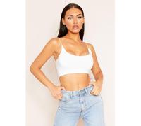 Missy Empire Round Scoop Neck Strappy Bralet Blanc 14 (L) Female