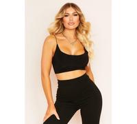 Missy Empire Round Scoop Neck Strappy Bralet Noir 16 (XL) Female