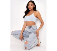 Missy Empire Round Scoop Neck Strappy Bralet Pale 16 (XL) Female