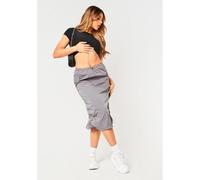 Missy Empire Ruched Side Cargo Midi Skirt Charbon de bois 12 (M) Female
