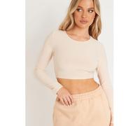 Missy Empire Sleeve Crew Neck Smooth Crop Top Pierre 4 (3XS) Female