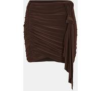 Missy Empire Slinky Drape Detail Mini Skirt Chocolat 8 (XS) Female
