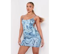 Missy Empire Slinky Strappy Back Detail Mini Dress Bleu 14 (L) Female