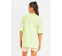Missy Empire Slogan Oversized T-Shirt Citron vert 6 (2XS) Female