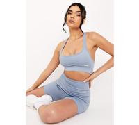 Missy Empire Sport Back Detail Gym Crop Top Bleu 6 (2XS) Female